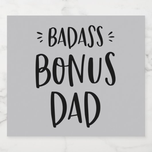 Badass Bonus Papa Stepfather Vaderdag Stepdad Bier Etiket (Enkel label)