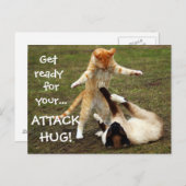 Badass Cats - Attack hug Briefkaart (Voorkant / Achterkant)