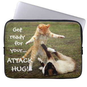 Badass Cats - Attack hug Laptop Sleeve