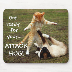 Badass Cats - Attack hug Muismat