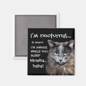 Badass Cats - "Ik ben nachtelijk..." Magneet (Voorkant / Achterkant)