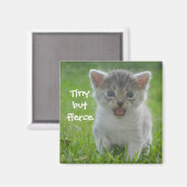 Badass Cats - "Tiny but Fierce" Magneet (Voorkant / Achterkant)