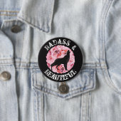 Badass en Beauful Wolf en Rozen Black Button (In situ)