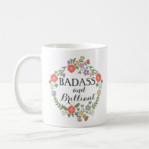 Badass en Briljante grappige hipster humor floral Koffiemok