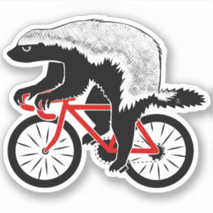 Badass Honey Badger Biker Rode fiets Sticker