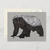 Badass Honey Badger Fearless Attitude Animal Art Briefkaart (Voorkant / Achterkant)