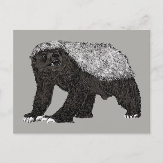 Badass Honey Badger Fearless Attitude Animal Art Briefkaart (Voorkant)