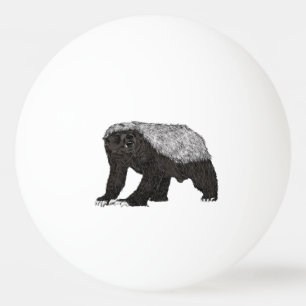 Badass Honey Badger Fearless Attitude Animal Art Pingpongballen