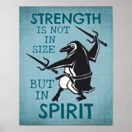 Badass Karate Pinguïn Motivatie Poster