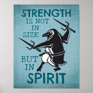 Badass Karate Pinguïn Motivatie Poster
