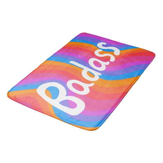 BADASS kleurrijke kool en vun stripes Badmat (Gekanteld)