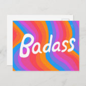 BADASS kleurrijke kool en vun stripes Briefkaart (Voorkant / Achterkant)