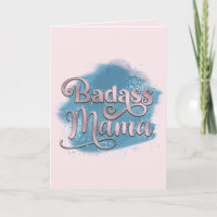 Badass Mama Stofblauw & Roze Glitter Moederdag