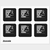 Badass Neuroendocrine Cancer Awareness NET Zebra R Vierkante Sticker (Vel)