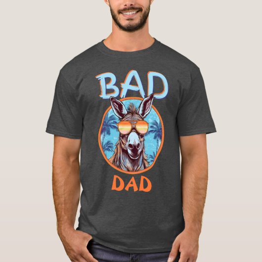 Badass Pap Cool Trippy Donkey Zonnebril Grappige P T-shirt (Voorkant)