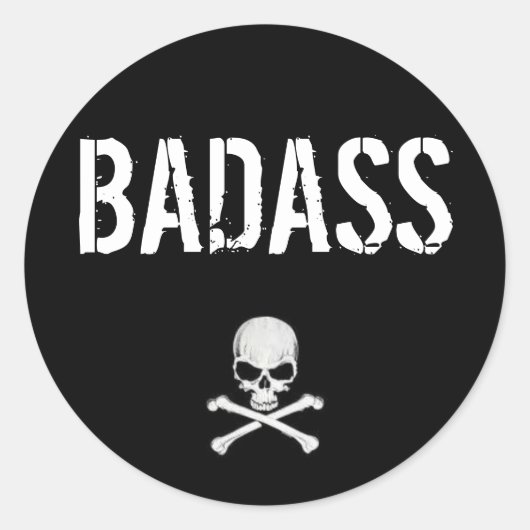 BADASS RONDE STICKER (Voorkant)