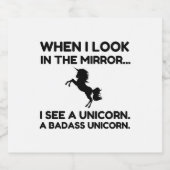 BADASS UNICORN BIER ETIKET (Enkel label)