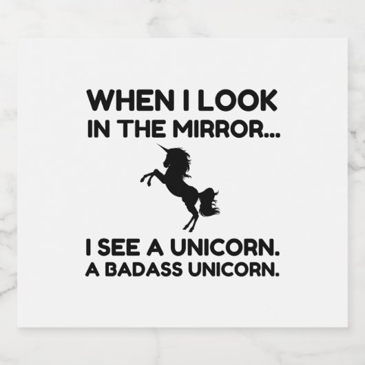 BADASS UNICORN BIER ETIKET (Enkel label)