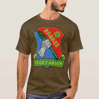 Badass vegetarian (schild) grappige coole veggie m t-shirt