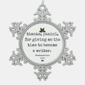 badassschrijvers boomversiering - bedankt , panini tin sneeuwvlok ornament (Voorkant)