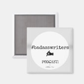 badassschrijvers Podcast Square Magnet Magneet (Voorkant / Achterkant)
