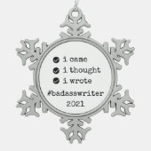 badasswriter tree ornament - ik schreef : (Voorkant)