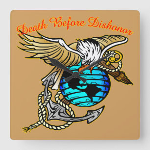 Badazz Eagle Death before Dishonor Vierkante Klok