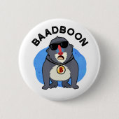 Badboon Funny Bad Baboon Pun Ronde Button 5,7 Cm (Voorkant)