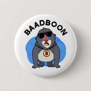 Badboon Funny Bad Baboon Pun Ronde Button 5,7 Cm