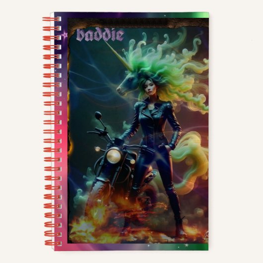 Baddie Unicorn Biker Carnet (Recto)