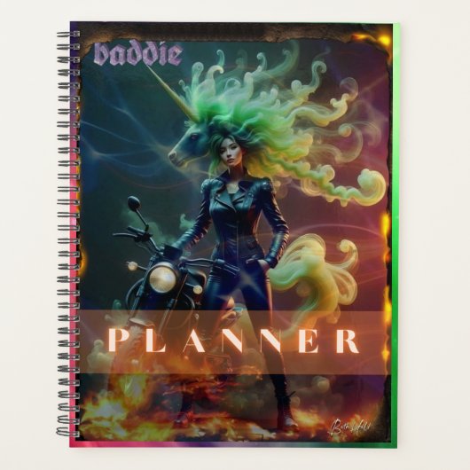 Baddie Unicorn Biker Planner (Devant)