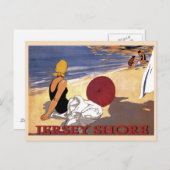 Baden van Jersey Shore Beach Briefkaart (Voorkant / Achterkant)