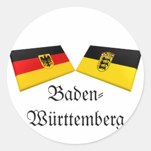 Baden-Wuerttemberg, Duitsland Vlagtegels Ronde Sticker