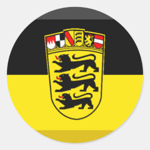 Baden-Wuerttemberg Flag Gem Ronde Sticker