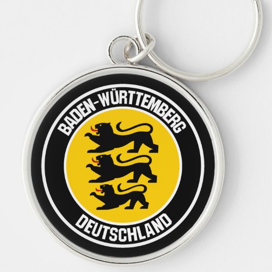 Baden-Württemberg Round Emblem Sleutelhanger (Voorkant)