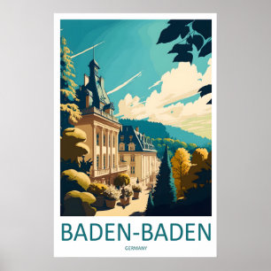 Badenbaden vintage reisposter ski nationaal park poster
