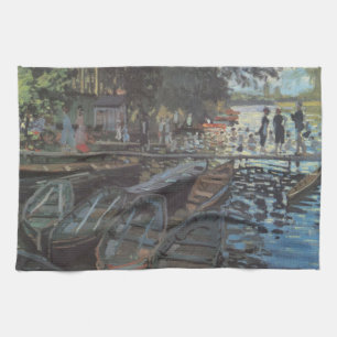 Badenden bij La Grenouillère van Claude Monet Theedoek