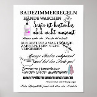 Badezimmerregeln - Regeln fürs Bad Poster