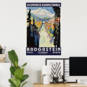 Badgastein, Autriche, affiche de ski de voyage (Bureau à domicile)