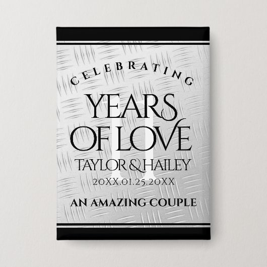 Badge 11ème anniversaire de Mariage en acier (Recto)