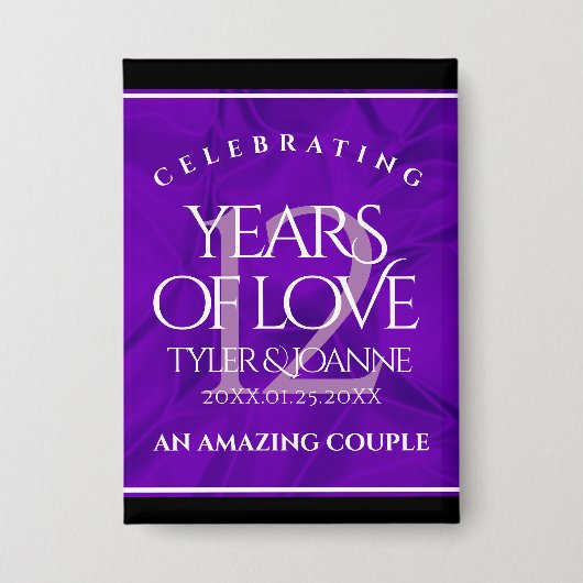 Badge 12ème anniversaire de la Mariage de soie (Recto)