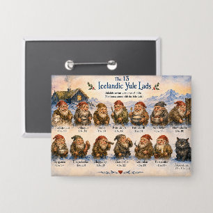 Badge 13 lutins islandais de Noël en Islande