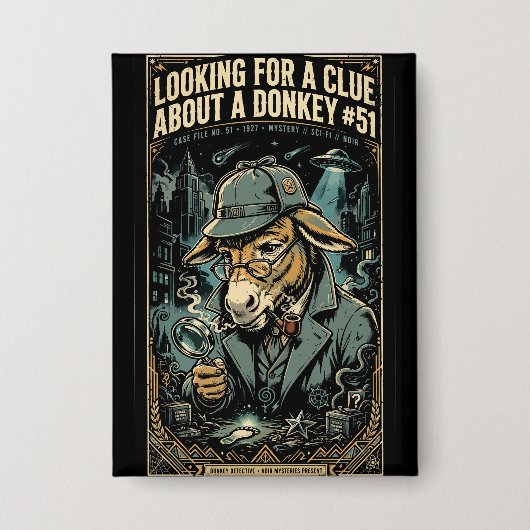 Badge 1920s Detective Donkey Noir Comic (Recto)