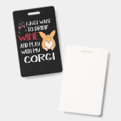 Badge 1 Je Veux Juste Boire Du Vin (Recto et verso)