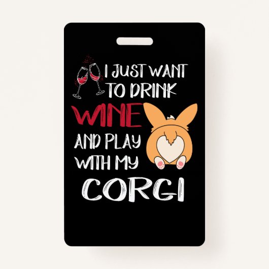 Badge 1 Je Veux Juste Boire Du Vin (Devant)