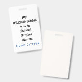 Badge 1er amendement Audit - My Press Pass (Recto et verso)