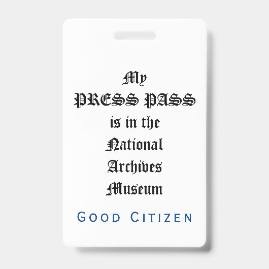 Badge 1er amendement Audit - My Press Pass (Face)