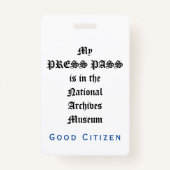 Badge 1er amendement Audit - My Press Pass (Devant)
