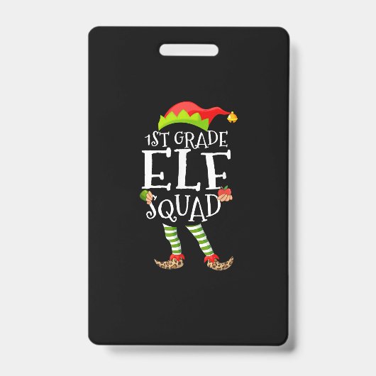 Badge 1re classe d'Elf Squad Funny Enseignant primaire N (Face)