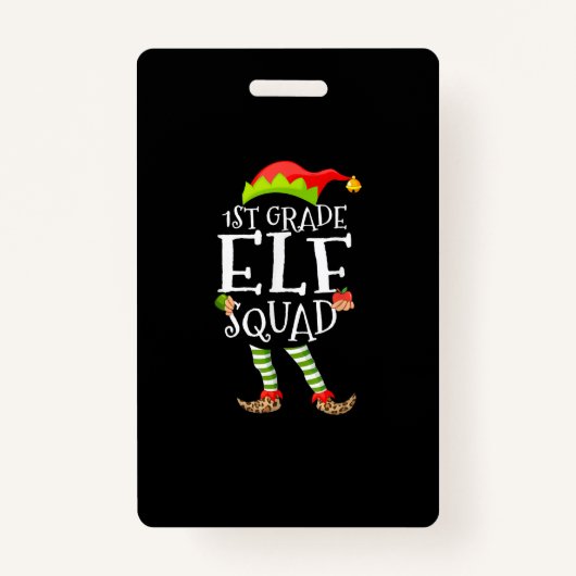 Badge 1re classe d'Elf Squad Funny Enseignant primaire N (Devant)